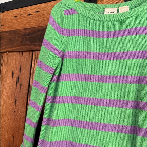 L.L. Bean Green and Purple Knit Top - Picture 3 of 6